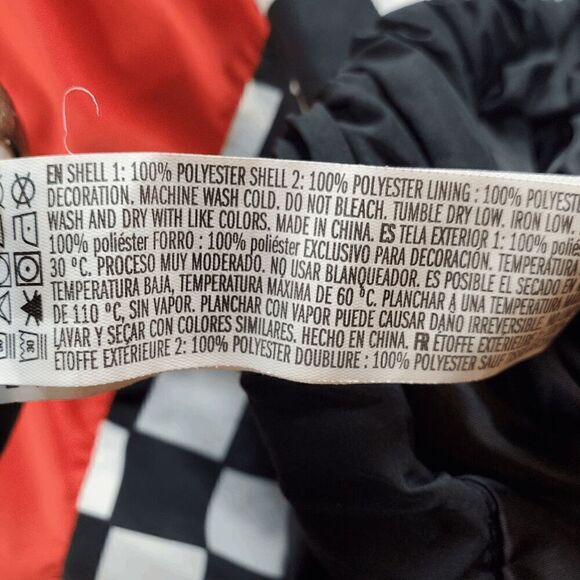 FOREVER 21 Jacket Womens Medium Black Red Check Mesh Windbreaker Hood 1/4 Zip - Picture 7 of 11